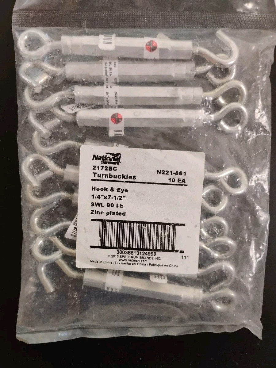 Turnbuckle, National N221-861 Hook and Eye 1/4
