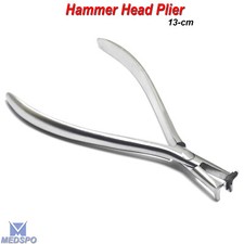 Dental Hammer Head Plier Serrated Tip Ortho NITI Cinch Back Wire Forming Pliers