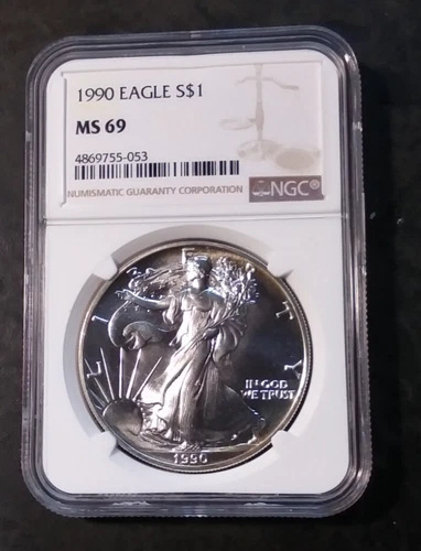 1990 American Silver Eagle Dollar NGC MS 69 (822)