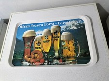 Grande Plateau Vintage de Collection Publicitaire Forst Bière Frais Italienne