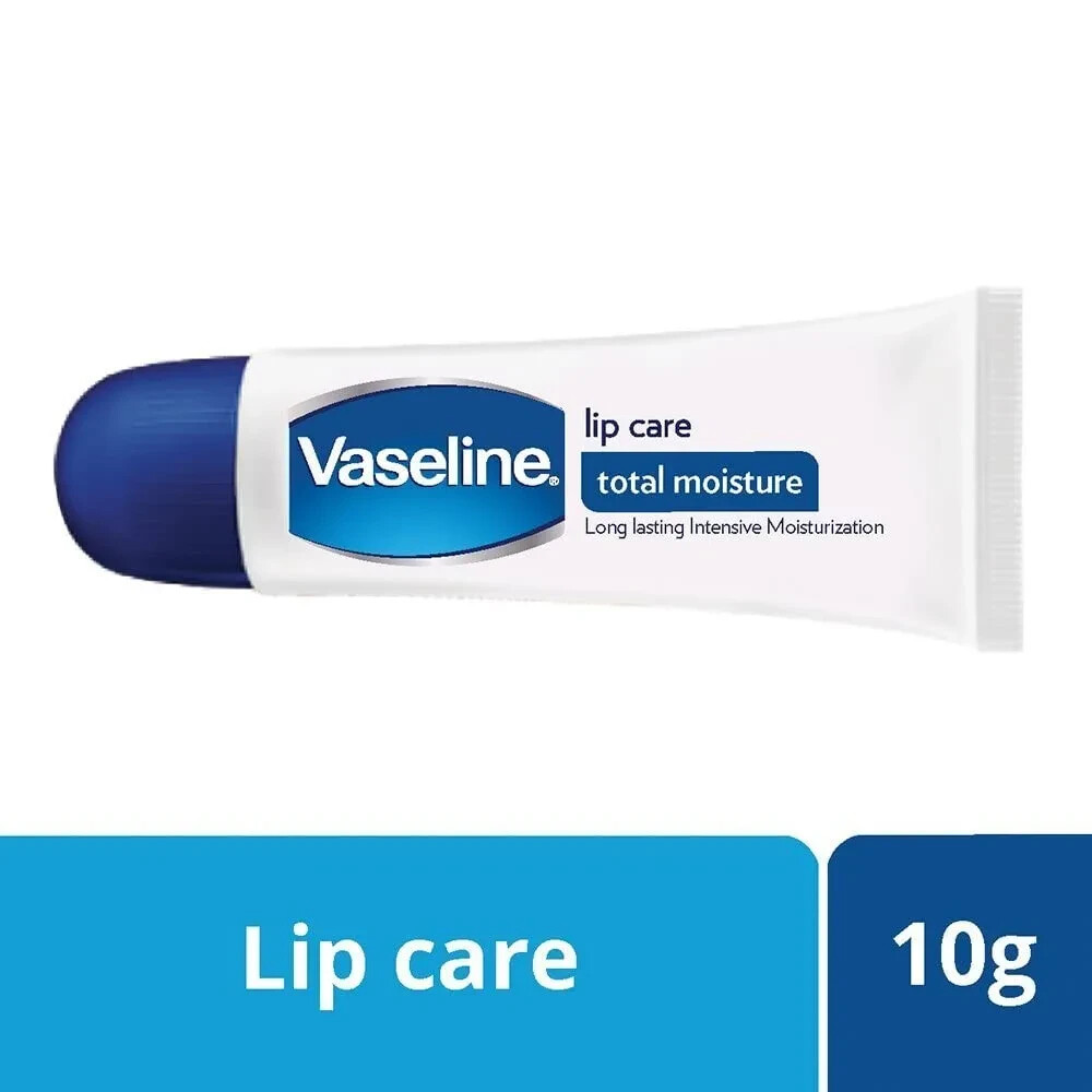 Vaseline Lip Care Total Moisture, Lip Balm, Clear, 10 Gram (pack of 12