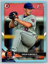 2018 Bowman Jordan Humphreys 1st Bowman Rookie Sky Blue Parallel #/499