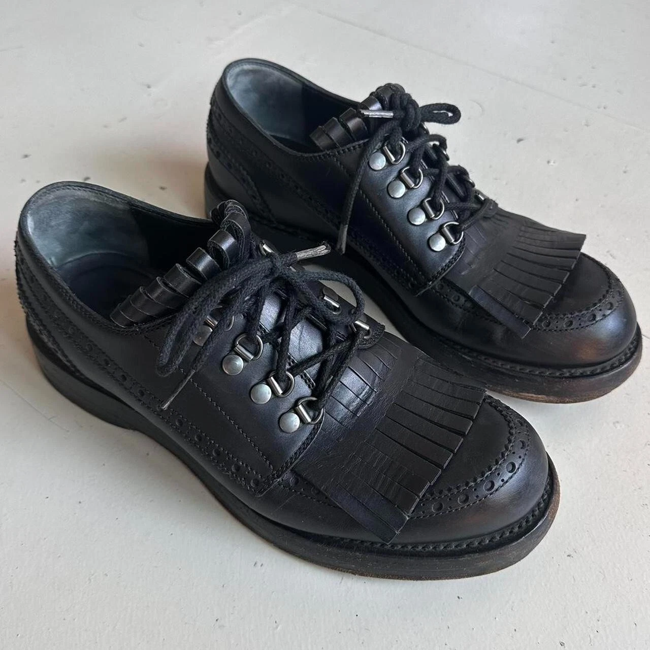 Cuir noir Gucci queercore oxfords/brogues UK 7