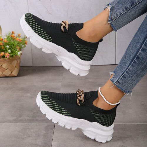 Zapatillas deportivas de mujer casual con cojines de aire zapatos para correr zapatos perezosos DE - Imagen 20 de 26