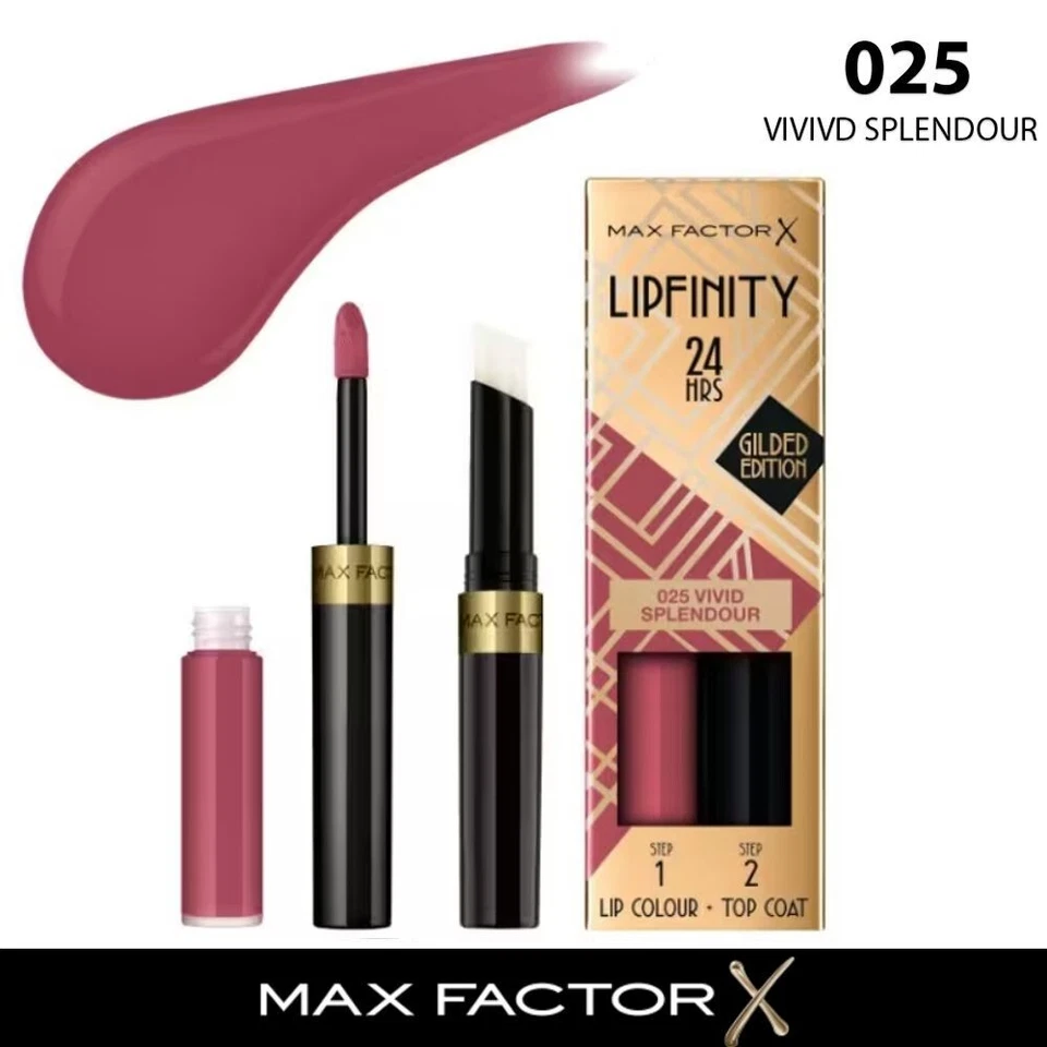 Max Factor Duo Lippenstift Lipfinity Kleidung 24h 025 Vivid Splendour Neu - Bild 1 von 1