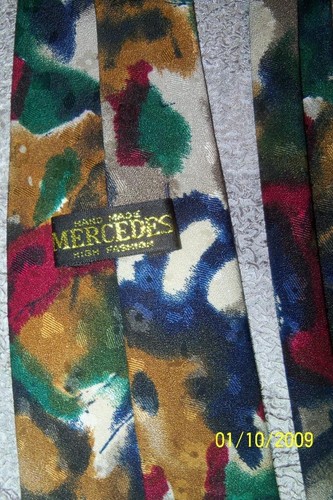 Mercedes High Fashion abstraktes Juwel Farbmuster Polyester Krawatte Handarbeit Korea - Bild 5 von 5
