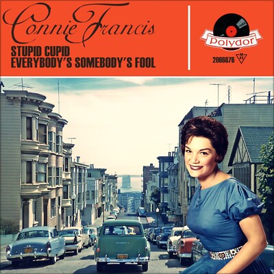 Repro Photo CONNIE FRANCIS Stupid Cupid/Everybody's.. Fool 7'' Cover Size 18x18cm