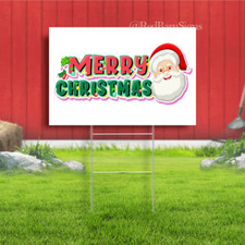 Merry Christmas Santa Claus yard sign