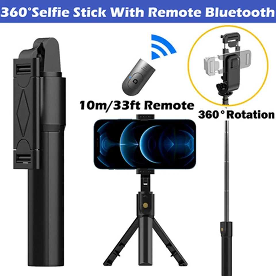 Selfie Stick Tripod Bluetooth Wireless Remote Stand For iPhone 13 14 15 16 - Image 2 of 4
