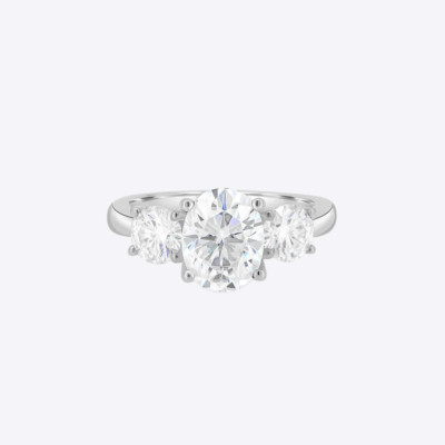 Ovalschliff 2,20 kt im Labor gezüchteter Diamant Verlobungsring 14 K Weißgold...