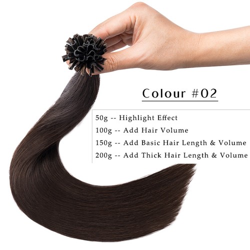 100% Real Remy Human Hair Extensions Keratin Nail U Tip Pre-bonded Indian Remy - Picture 20 of 54