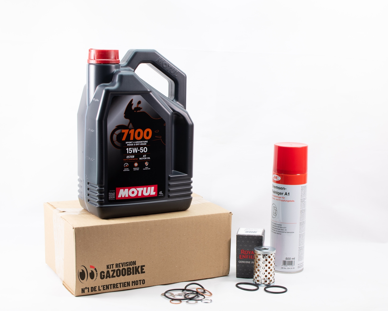 Kit vidange Royal Enfield Classic 500 pour éliminer les bruits moteur avec Motul 7100
