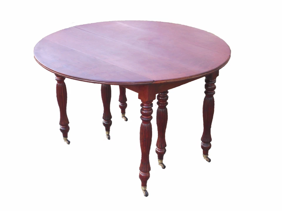 Table Louis Philippe à volets pieds parapluie bois fruitier  19 ème - Photo 2/4