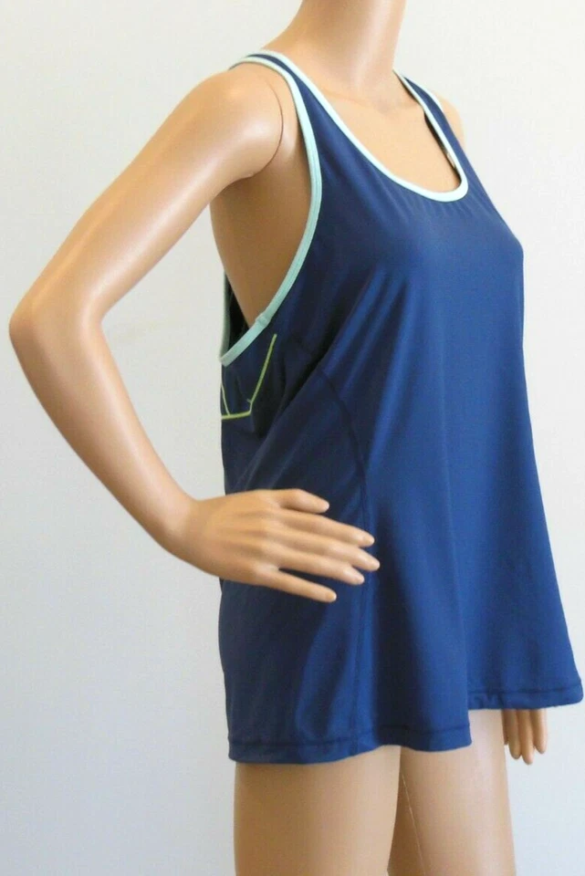 Camiseta sin mangas GapFit Gap Active Wear transpirable azul oscuro espalda deportiva para mujer XL USADA EN EXCELENTE ESTADO Foto 3 de 4