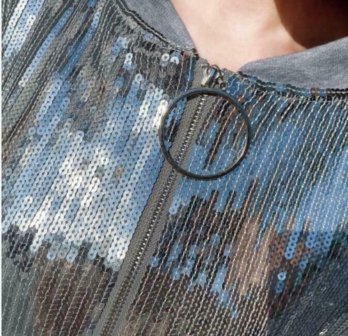 Womens Glitter Fashion Sequin Fringe Tassel Long Sleeves Jacket Coat Outwear NEW - Bild 7 von 18