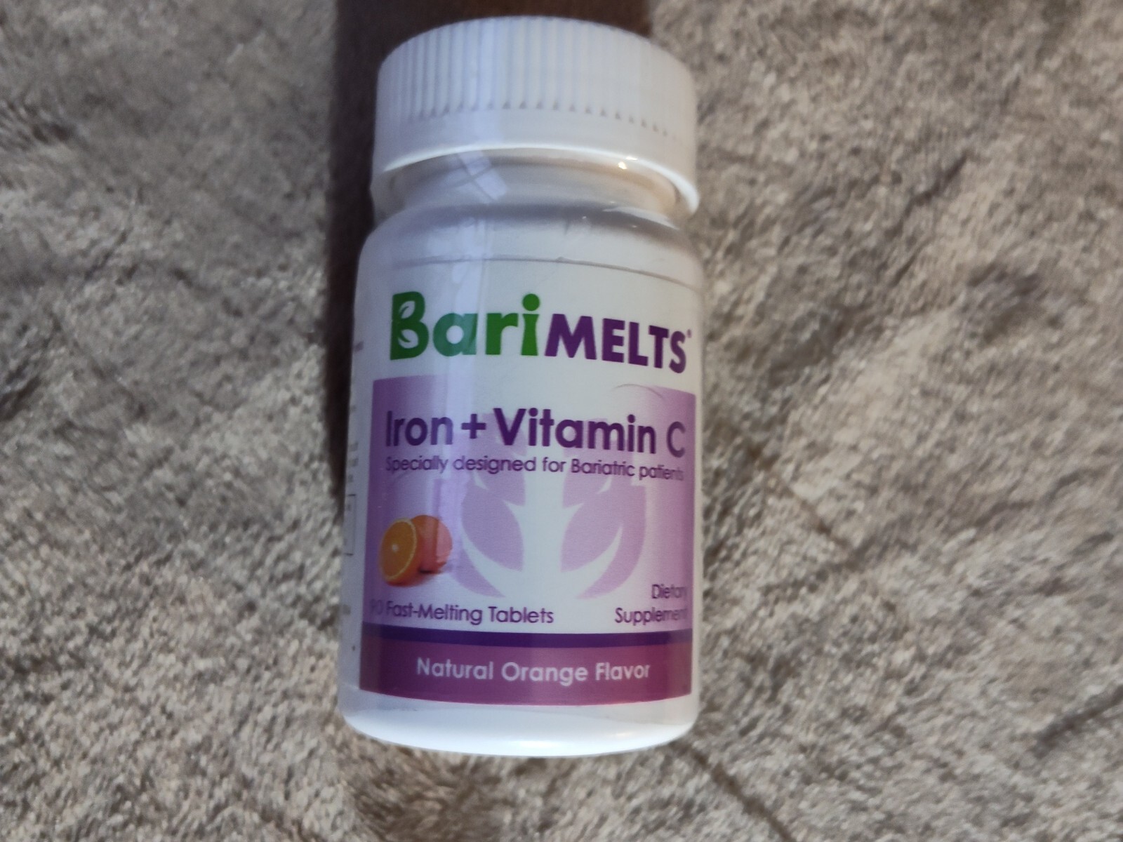 BariMelts Iron + Vitamin C Dissolvable Bariatric Vitamins 90 Tabs Exp