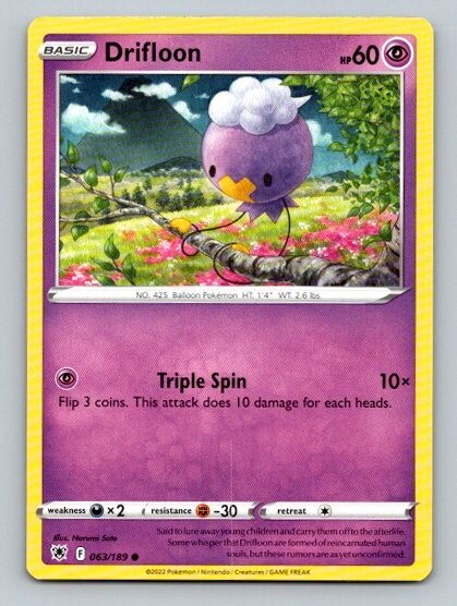 2022 Pokemon Card Astral Radiance Drifloon 63/189
