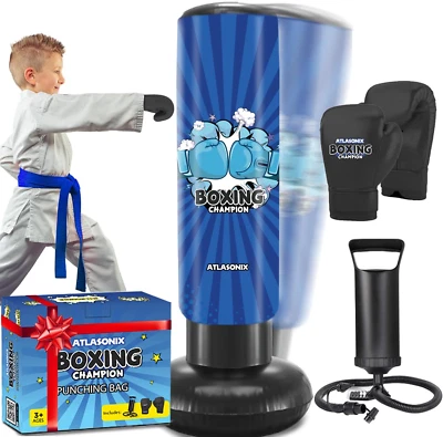 ATLASONIX Inflatable Punching Bag for Kids - Gift for Boys and Girls Age 3-8. Kids Bop ...