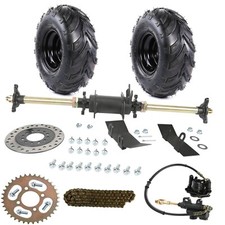 28" Rear Axle Kit Wheels Brake Assembly Sprocket Hub Fo ATV Quad Go Kart Buggy