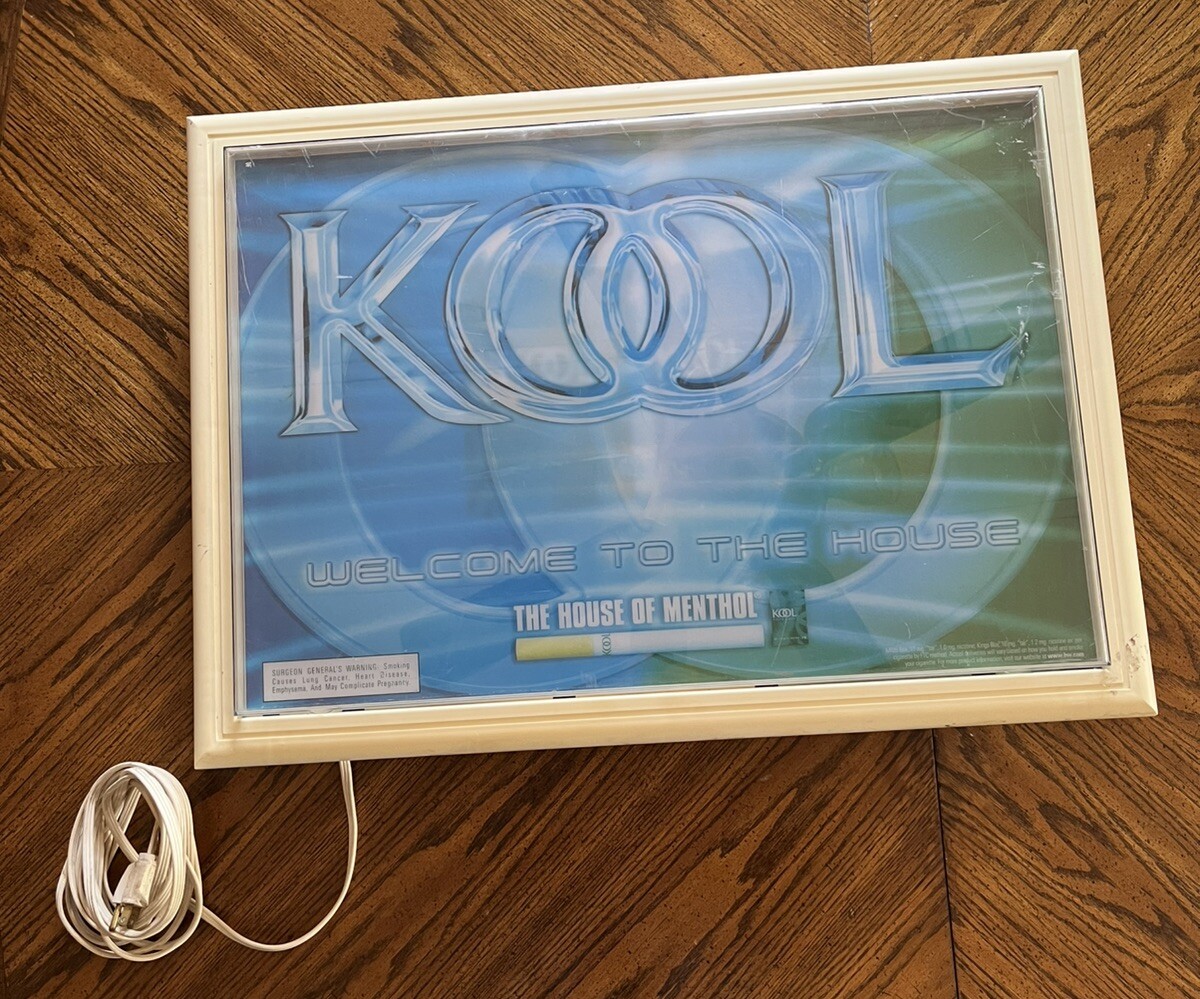 Vintage 1991 KOOL Cigarettes Lighted 3D Style Advertising Hanging
