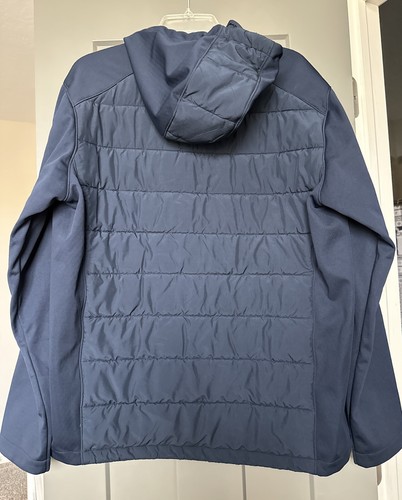 Cutter Buck Jacket Mens Large Navy Insulated Hooded Evoke Hybrid UNC Tarheels - Picture 2 of 4