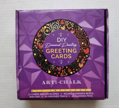 DIY Diamond Painting Arti Chalk Handmade Assorted 12 Greeting Cards Craft Kit