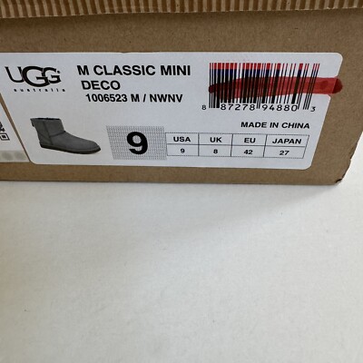 UGG MEN CLASSIC MINI DECO NEW NAVY WATERPROOF ANKLE Boots US 9