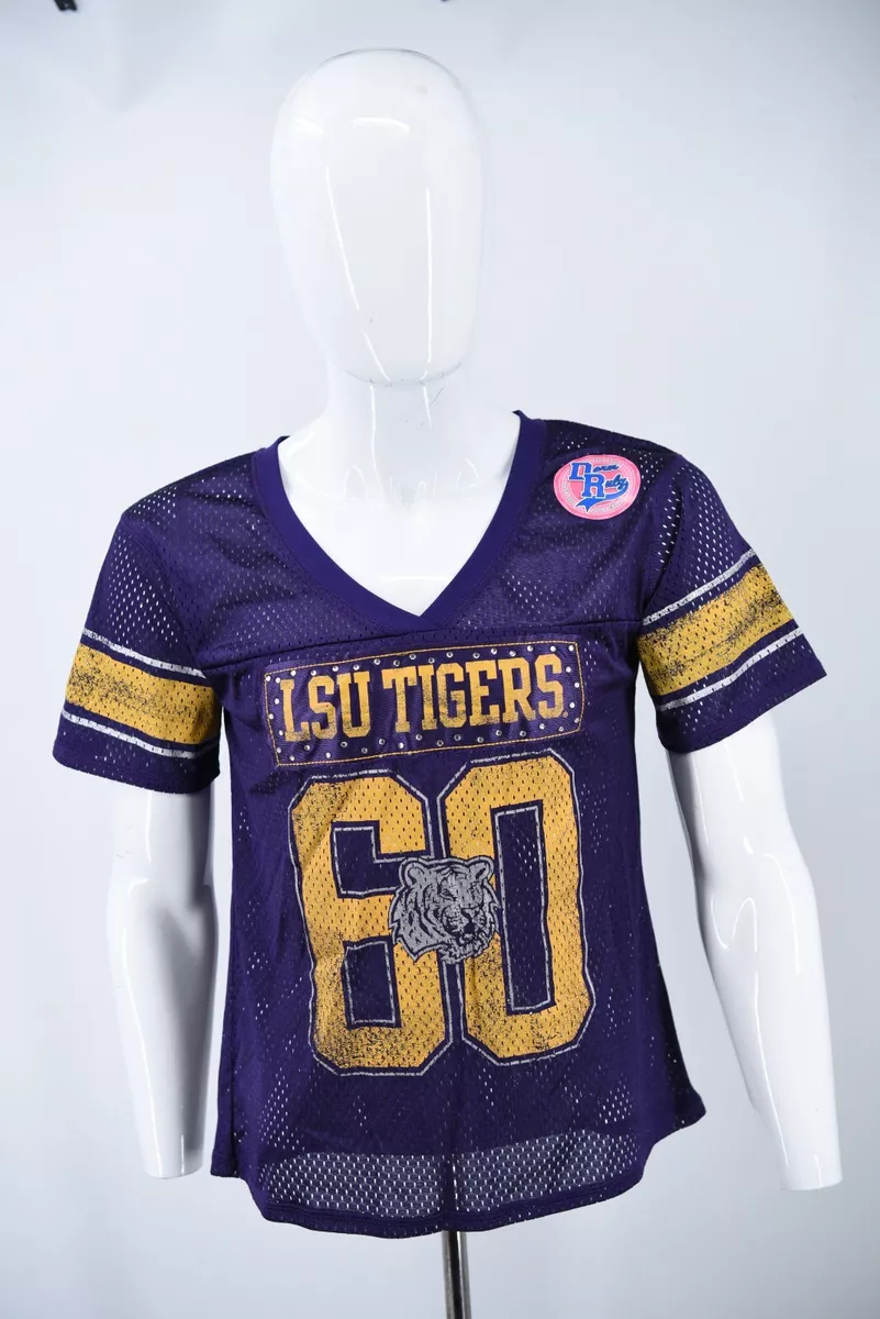 LSU TIGERS NWT! Rhinestone Studded Football Jersey Knights Apparel