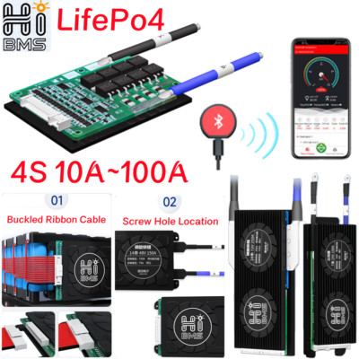 Smart BMS LiFePO4 Balancer 12V 10A~100A Charger Board Bluetooth Lithium Battery