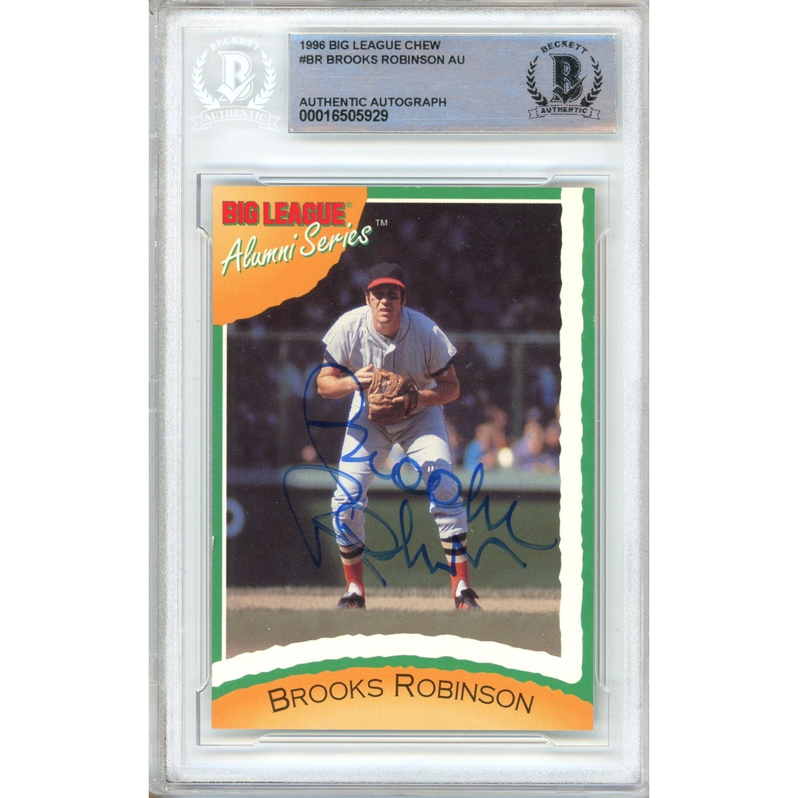 Brooks Robinson Baltimore Orioles Auto 1996 Big League Chew Autographs BAS Slab
