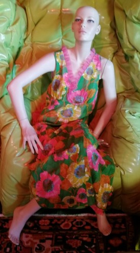abito vestito da donna fantasia a fiori anni 70 vintage esemplare 1 | eBay