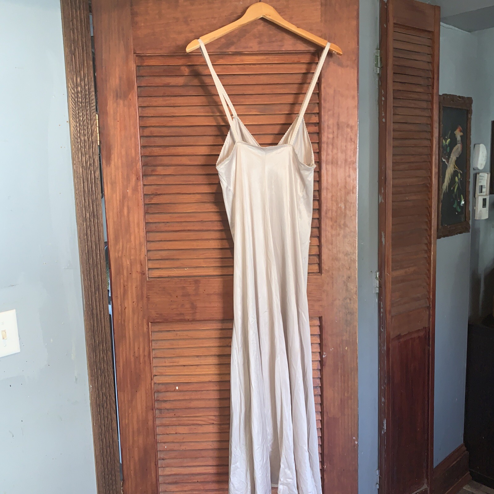 Vtg Beige Vassarette Nylon Full Slip Dress Lingerie … Gem