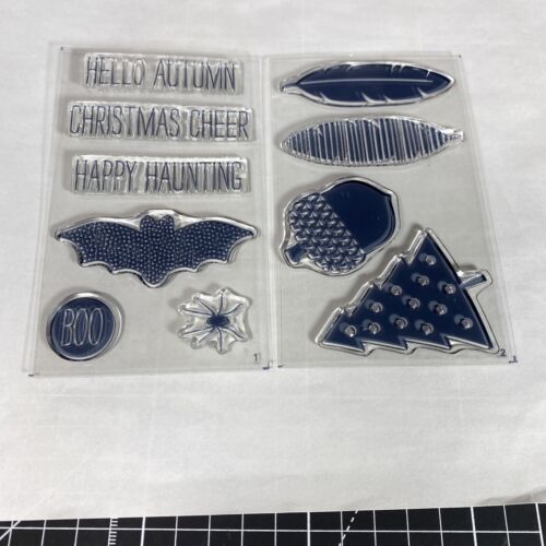 Juego de estampillas de fotopolímero Stampin' Up Cheer todo el año Navidad inquietante otoño abucheo - Imagen 3 de 7