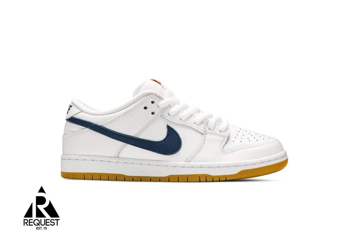 Nike Dunk SB Low ホワイト/イエロー/ネイビー Nike Dunk Pro ISO SB Low Orange Label - White Navy for Sale