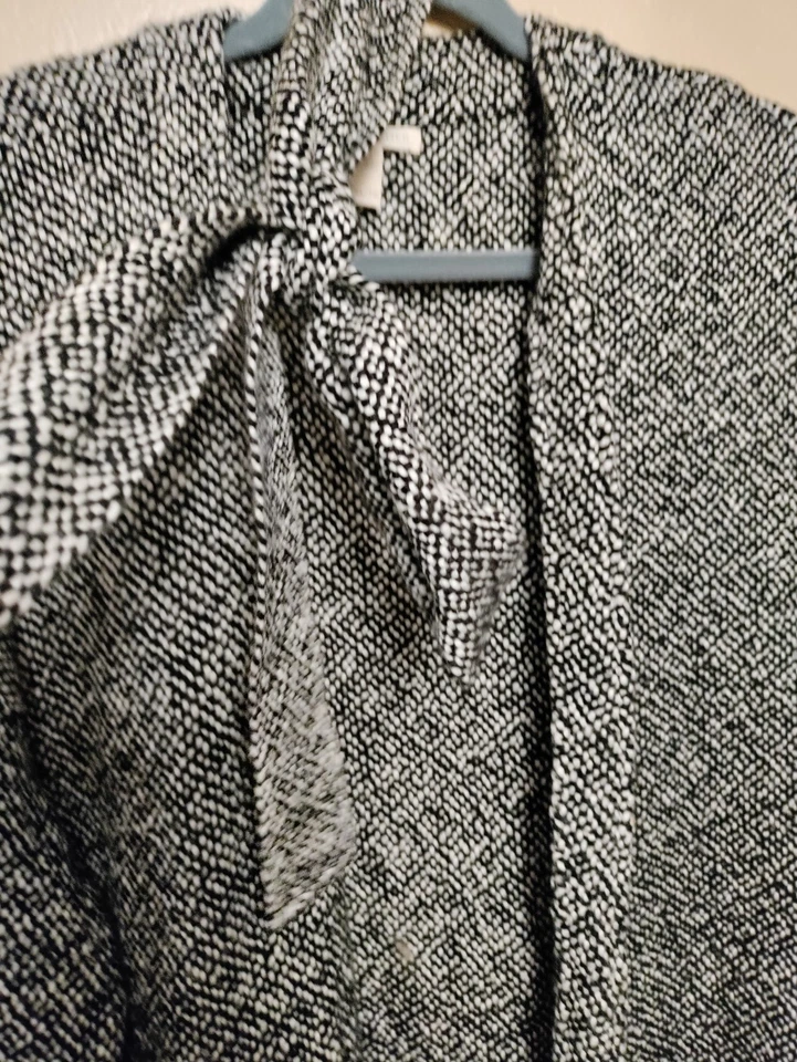 Chaqueta Kimono Eileen Fisher Tweed Talla XL Negro Blanco Algodón Orgánico Moderna Usada en Excelente Condición Foto 4 de 4