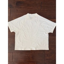 Sierra Madre Mock Neck Short Sleeve Golf Top Cream 100 Pima Cotton Small New