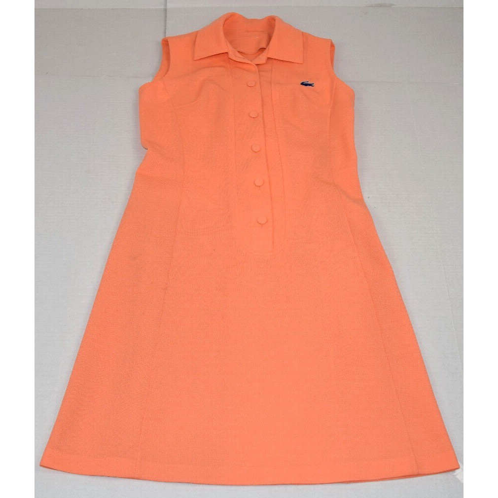 lacoste orange dress Vintage 70s orange Lacoste dress tagged 40 modern size 8