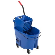 Rubbermaid WaveBrake  35 Qt. Blue Mop Bucket with Side Press Wringer