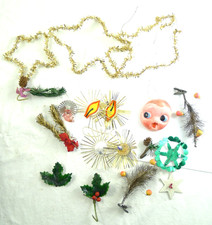 LOTTO DI VECCHI ADDOBBI NATALIZI ALBERO DI NATALE  VINTAGE NO PALLE