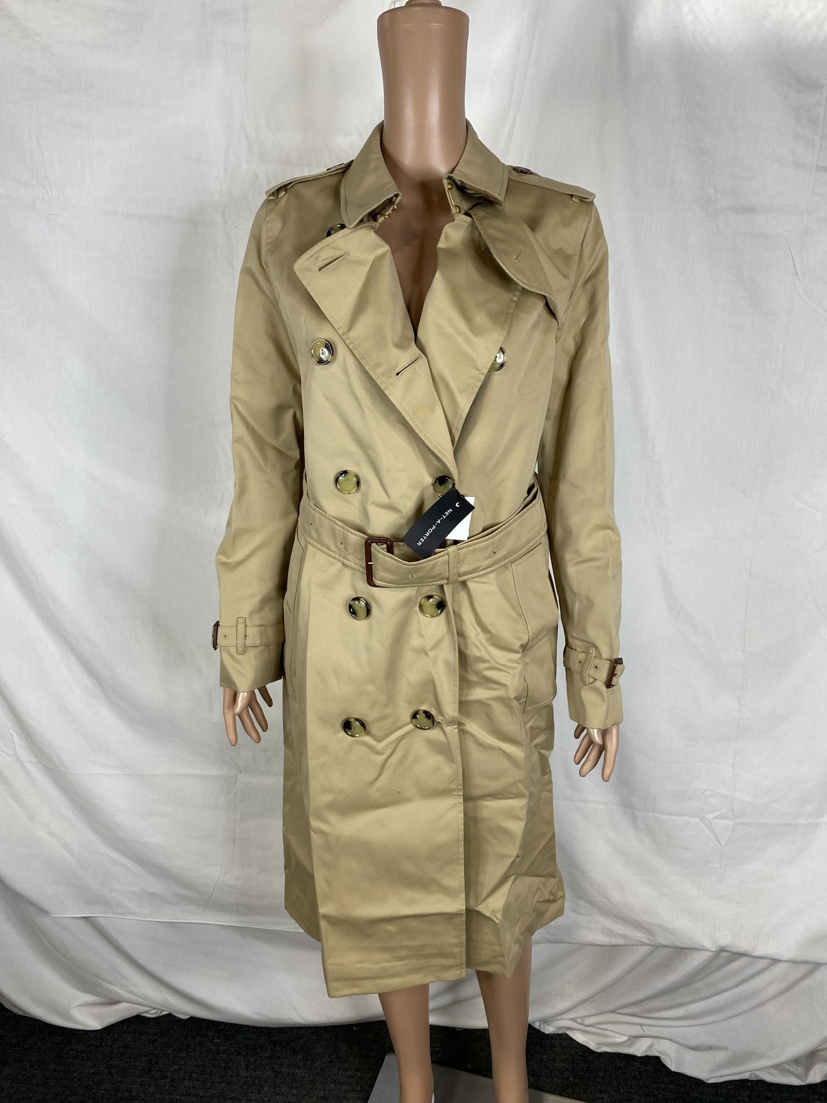 Burberry Womens Long Kensington Heritage Trench Coat Size 8 Beige