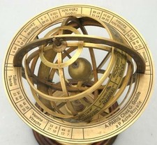 Globo ottone 10 pollici inciso sfera armillare nautica globo da tavolo decorazione