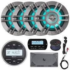 JBL PRV175 Bluetooth USB Receiver, Remote, 4x 6.5" LED Speaker, Amp, Accessories