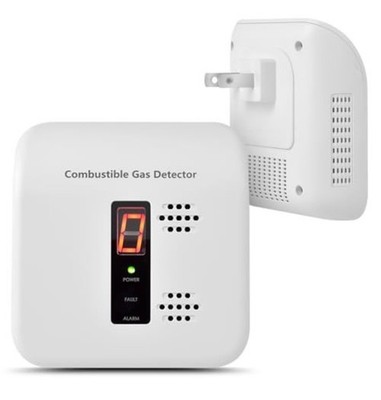 Techamor Plug-In Combustible Gas Detector White Detects 10+ Explosive Gases