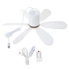 Quiet USB Powereds Hanging Fan 15.7inch 4 Speed Remote Timers For Bedroom Tent