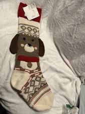 Pottery Barn Kids Puppy Dog Face Classic Fair Isle Christmas Stocking Benjamin