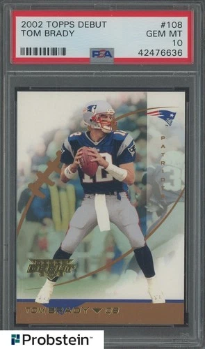 2002 Topps Pro Debut #108 Tom Brady New England Patriots PSA 10 GEM MINT