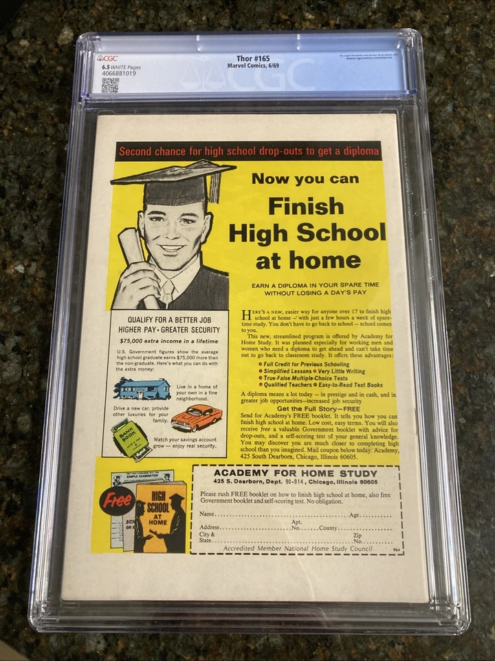 Thor 165 CGC 6.5  White Pages 1st Full Appearance Him Stan Lee & Jack Kirby - Image 3 of 3