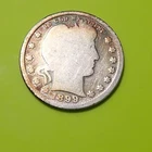 1899-P Barber Quarter  - Good W/ Toning - 90% Silver  # 1217