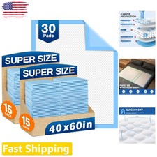 Durable 40x60 Bed Pads 30ct - Extra Large, Super Absorbent Disposable Underpads