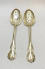 Towle Old Master Sterling Silver Serving Spoon Set 2 Piece Pierced & Solid
